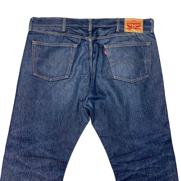 Levis 501 Button Fly Straight Leg Jeans Mens 42 32 Dark Wash Big and Tall - Picture 6 of 8
